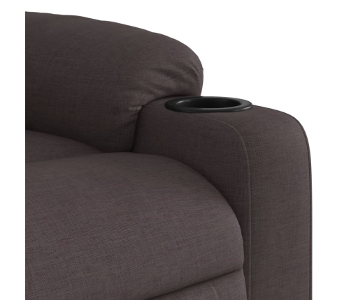 Sillón de masaje reclinable de tela marrón oscuro