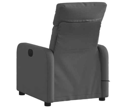 Sillón de masaje reclinable de tela gris oscuro