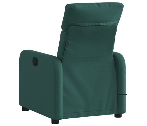 Sillón de masaje reclinable de tela verde oscuro