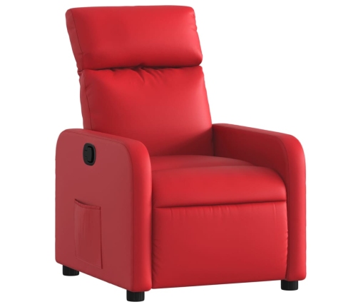 Sillón reclinable de cuero sintético rojo