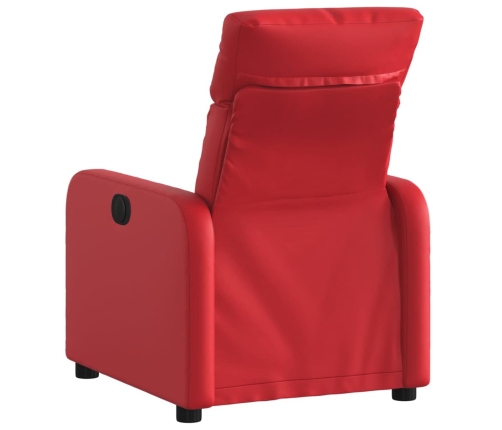 Sillón reclinable de cuero sintético rojo