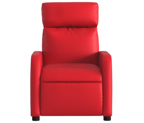 Sillón reclinable de cuero sintético rojo