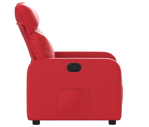 Sillón reclinable de cuero sintético rojo