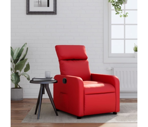 Sillón reclinable de cuero sintético rojo