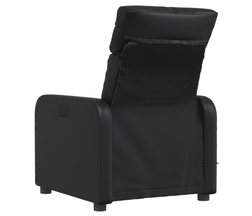 Sillón de masaje reclinable cuero sintético negro