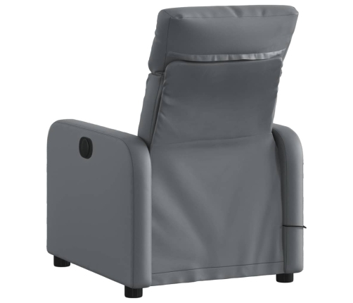 Sillón de masaje reclinable cuero sintético gris