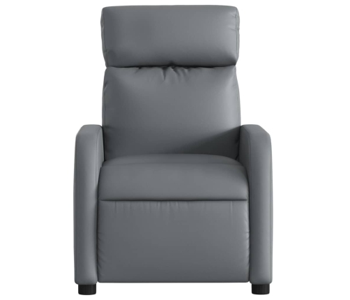 Sillón de masaje reclinable cuero sintético gris