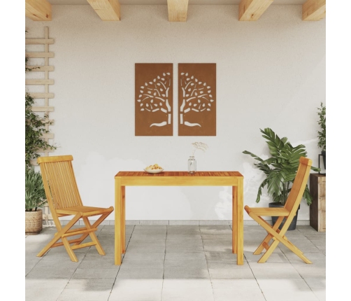 Mesa de comedor de jardín madera maciza de acacia 110x55x75 cm