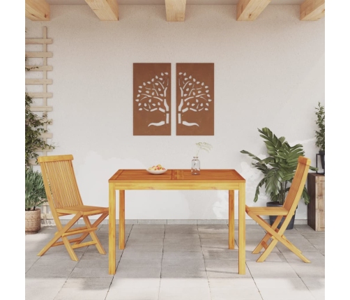 Mesa de comedor de jardín madera maciza de acacia 110x110x75 cm