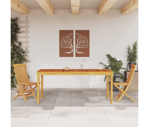 Mesa de comedor de jardín madera maciza de acacia 180x90x75 cm