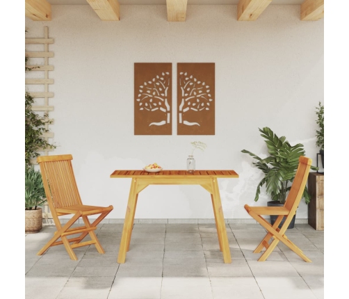 vidaXL Mesa de comedor de jardín madera maciza de acacia 110x56x75 cm