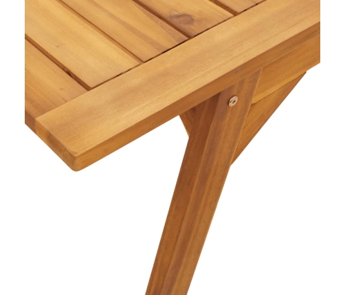 vidaXL Mesa de comedor de jardín madera maciza de acacia 110x56x75 cm