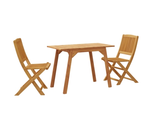 Juego de comedor de jardín 3 piezas madera maciza de acacia