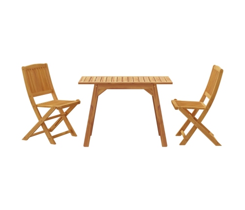 Juego de comedor de jardín 3 piezas madera maciza de acacia