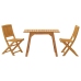 Juego de comedor de jardín 3 piezas madera maciza de acacia