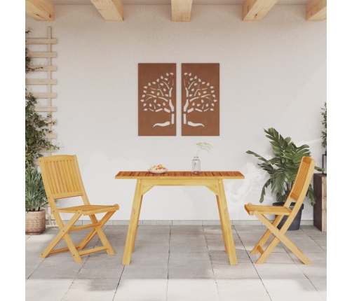Juego de comedor de jardín 3 piezas madera maciza de acacia