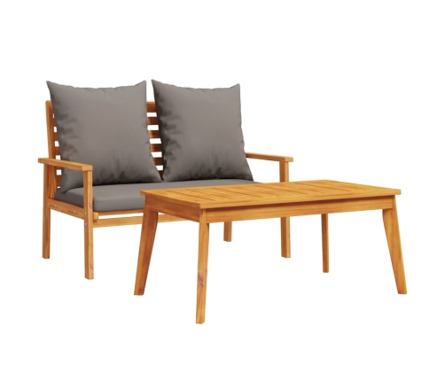 Set de muebles de jardín con cojines madera maciza acacia