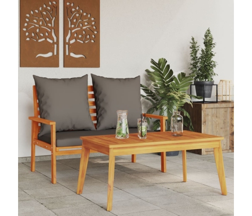 Set de muebles de jardín con cojines madera maciza acacia