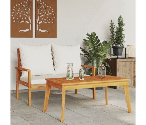 Mesa de comedor de jardín madera maciza de acacia 100x55x45 cm