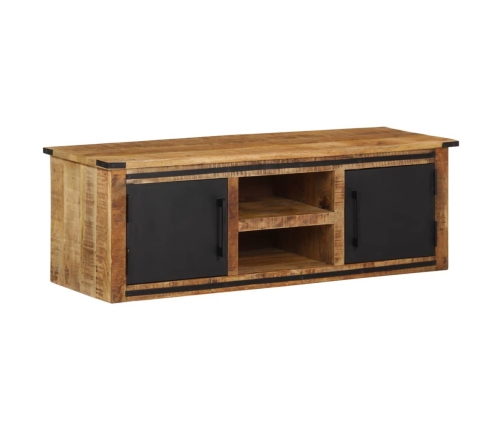 Mueble de TV con puertas madera maciza de mango 105x35x36 cm