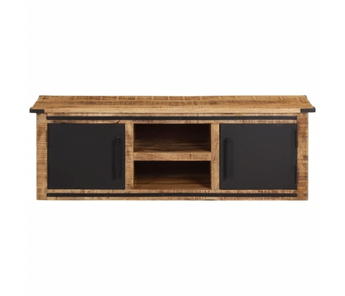 Mueble de TV con puertas madera maciza de mango 105x35x36 cm