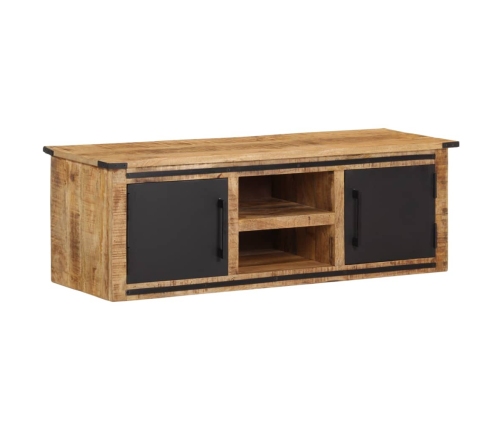 Mueble de TV con puertas madera maciza de mango 105x35x36 cm