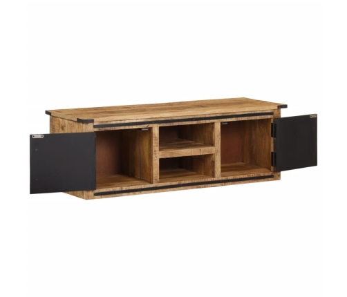 Mueble de TV con puertas madera maciza de mango 105x35x36 cm