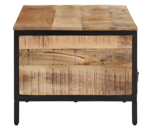 Mesa de centro de madera maciza de mango rugosa 90x50x30 cm