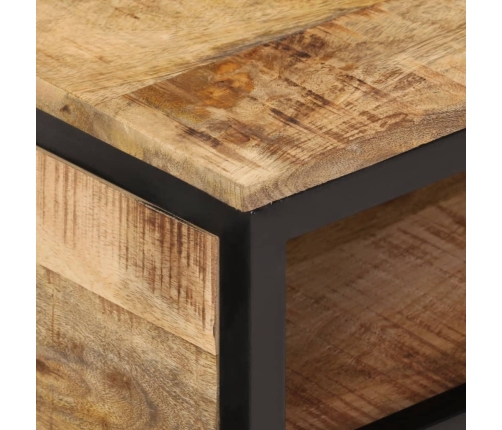 Mesa de centro de madera maciza de mango rugosa 90x50x30 cm