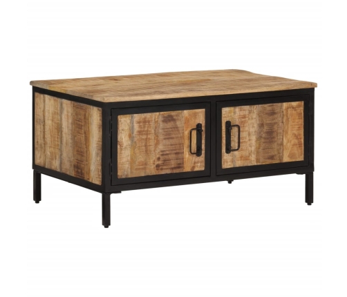 Mesa de centro de madera maciza de mango rugosa 80x50x40 cm