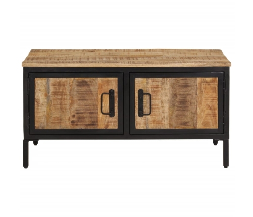 Mesa de centro de madera maciza de mango rugosa 80x50x40 cm