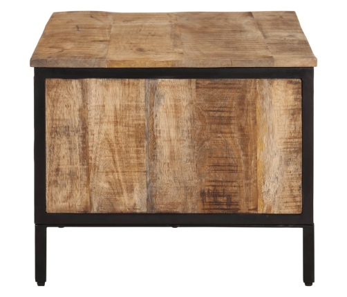 Mesa de centro de madera maciza de mango rugosa 80x50x40 cm