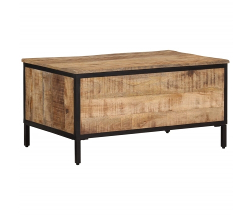 Mesa de centro de madera maciza de mango rugosa 80x50x40 cm