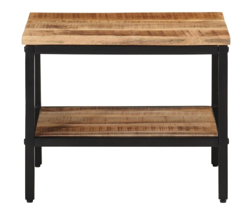 Mesa de centro de madera maciza de mango rugosa 45x45x35 cm