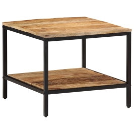 Mesa de centro de madera maciza de mango rugosa 55x55x45 cm