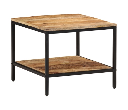 Mesa de centro de madera maciza de mango rugosa 55x55x45 cm