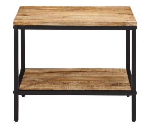 Mesa de centro de madera maciza de mango rugosa 55x55x45 cm