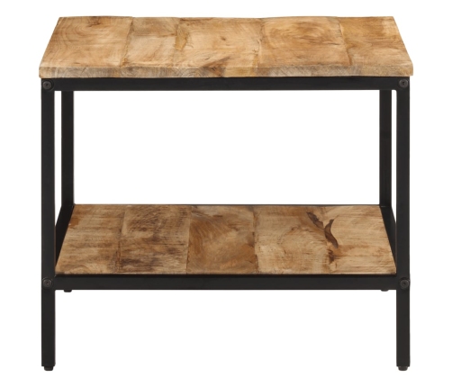 Mesa de centro de madera maciza de mango rugosa 55x55x45 cm