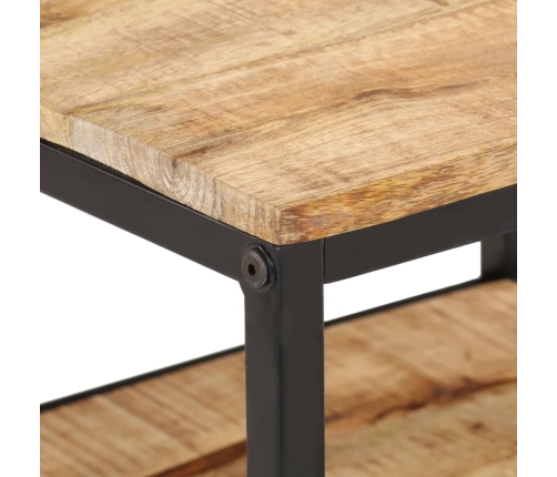 Mesa de centro de madera maciza de mango rugosa 55x55x45 cm