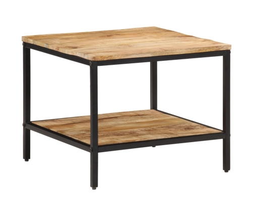 Mesa de centro de madera maciza de mango rugosa 55x55x45 cm