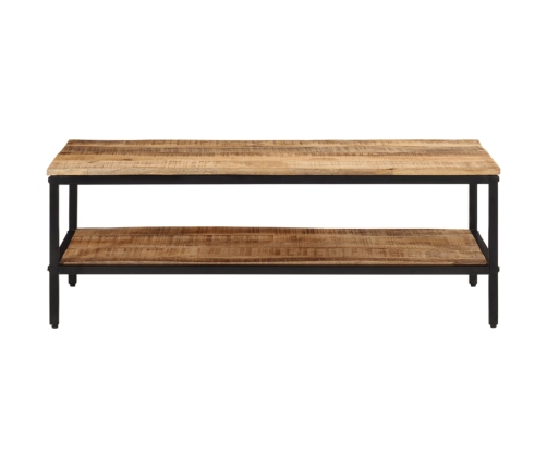 Mesa de centro de madera maciza de mango rugosa 100x50x35 cm