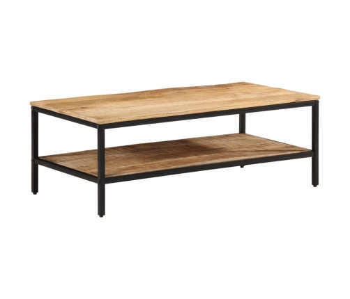 Mesa de centro de madera maciza de mango rugosa 100x50x35 cm