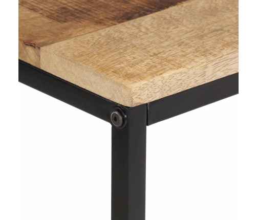 Mesa consola madera maciza de mango rugosa 70x35x70 cm