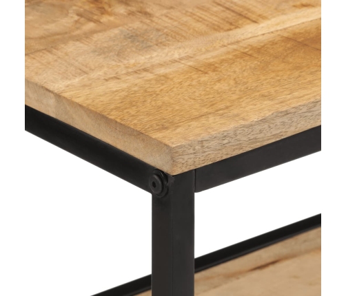 Mesa consola madera maciza de mango rugosa 70x35x70 cm