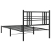 Estructura cama sin colchón con cabecero metal negro 90x190 cm