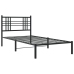 Estructura cama sin colchón con cabecero metal negro 100x190 cm