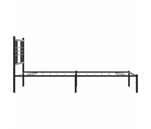 Estructura cama sin colchón con cabecero metal negro 100x190 cm