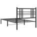 Estructura cama sin colchón con cabecero metal negro 100x190 cm