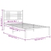 Estructura cama sin colchón con cabecero metal negro 100x190 cm