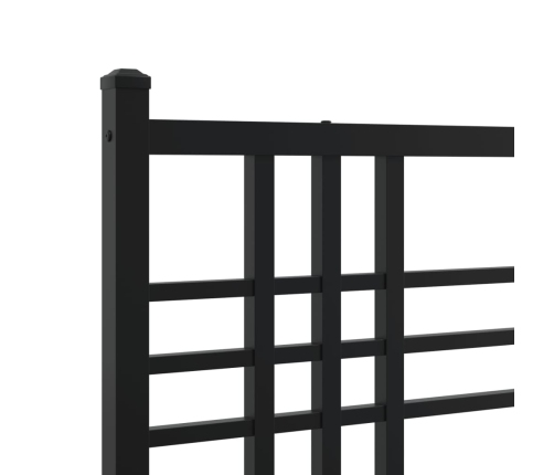 Estructura cama sin colchón con cabecero metal negro 107x203 cm